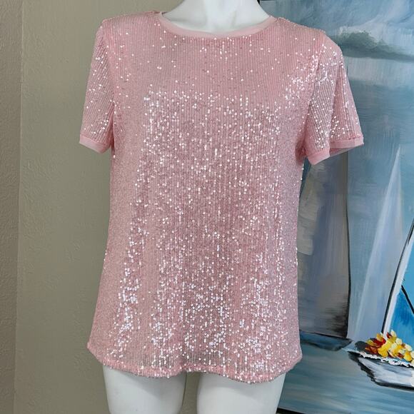 Anne Klein T-Shirt Blouse
Crewneck Short-Sleeve Sequin size Large NWT - Picture 2 of 7